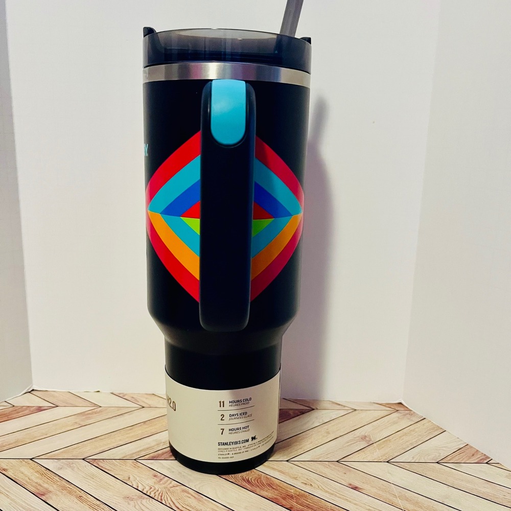Stanley Quencher H2.0 Tumbler 40oz Hyper Geo Design Handle Straw Aztec Geometric - Picture 2 of 8